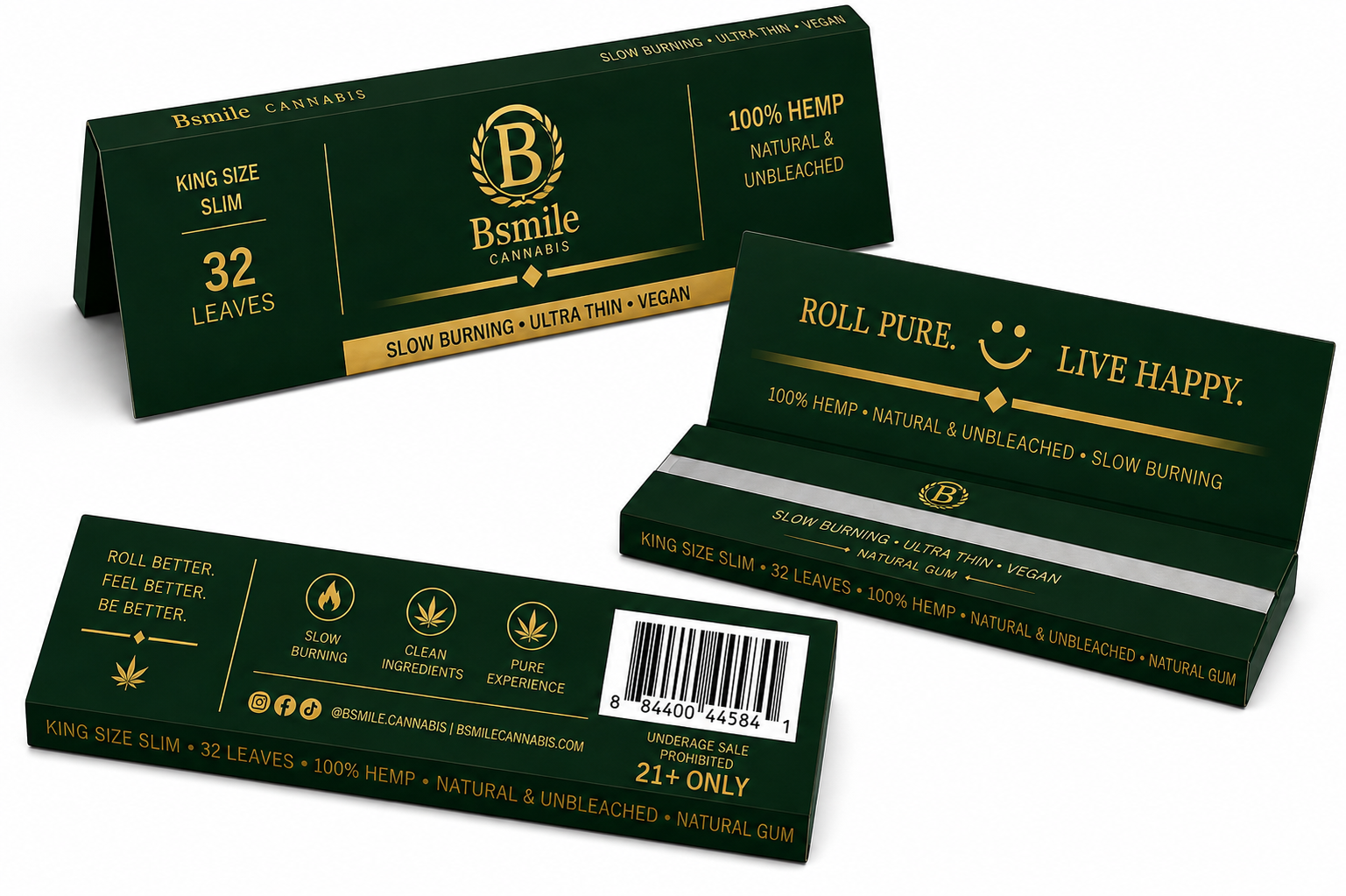 Bsmile Papers + Filter Tips packaging view